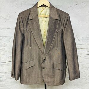 Lasso Western Suit Jacket 40R Vintage 70s Blazer Rockabilly Sport Coat Tailored